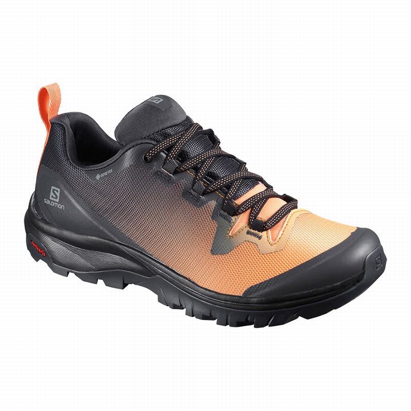 Salomon Singapore Womens Hiking Shoes - VAYA GORE-TEX Black/Orange | 14503-WRJG